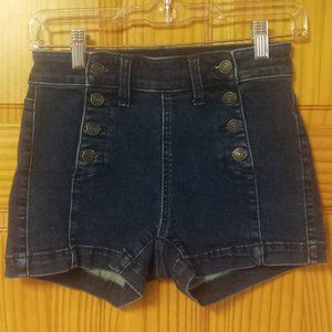 American Eagle HI Rise Denim Sailor Shorts size 2